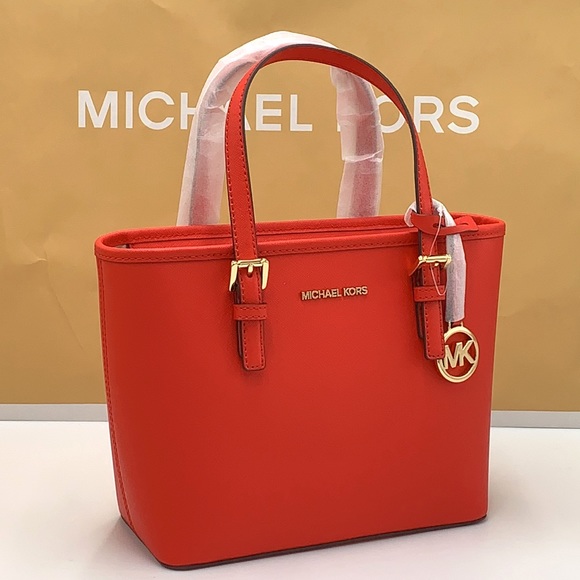 MICHAEL KORS  Extra-Small Saffiano Leather Top-Zip Tote Bag DARK SANGRIA - Picture 1 of 14